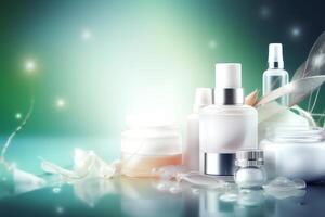 Science and cosmetic technology backgrounds for skincare. photo