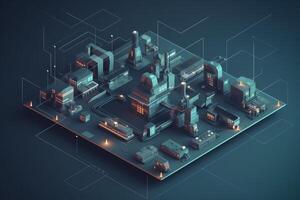 Industry 4.0 factory concept. photo