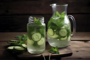 Cucumber mint water. photo