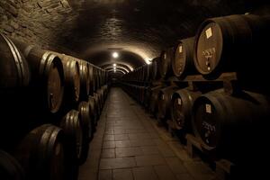 Port wine stored underground. photo