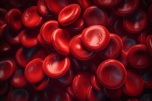 Red blood cells in vessel for blood flow. photo