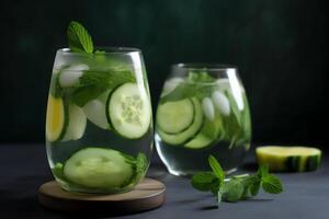 Cucumber mint water. photo