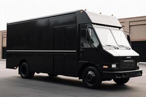 Modern delivery truck with cargo for on time deliveries. photo