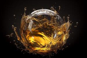 Spherical oil splash. photo