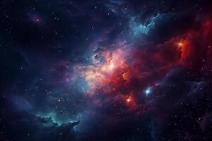 Space galaxy background with cosmic nebula and galaxies. photo