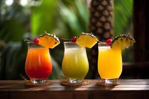 Fresh tropical drinks. photo