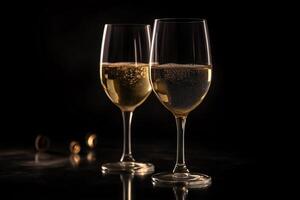 Two champagne glasses. photo