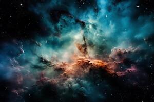Colorful galaxy cloud nebula in the universe, wallpaper. photo