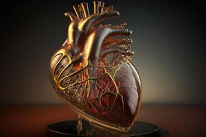 artificial Organo trasplante, corazón. moderno médico tecnologías. ai generado. foto