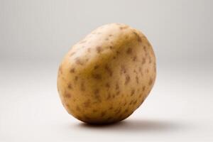 Fresh potato isolate on white background. Macro studio shot. . photo