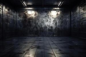 Grunge metallic room background. photo