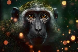 Monkey portrait. Neural network photo