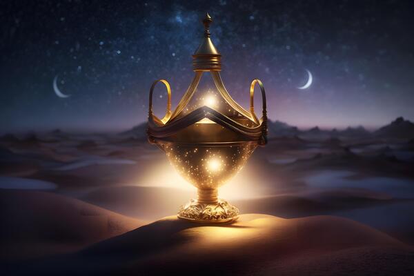 Aladdin Lamp On Dark Background  Stock Video  Motion Array