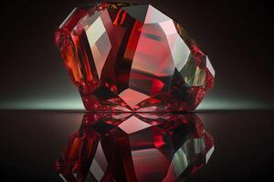 Ruby red on a dark background. Neural network photo