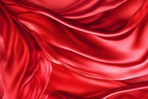 abstract luxury red silk fabric cloth or liquid wave or texture satin background. Neural network photo