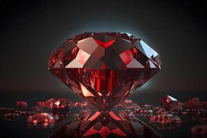 Ruby red on a dark background. Neural network photo