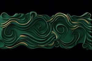 Green and gold abstract background. Neural network photo