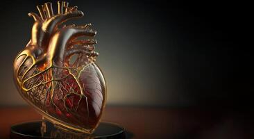 artificial Organo trasplante, corazón. moderno médico tecnologías. ai generado. foto