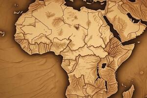 África día. concepto fondo de pantalla mapa de el continente de África para el día festivo. ai generado. foto