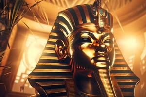 antiguo egipcio faraón estatua. neural red ai generado foto