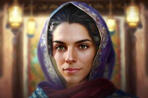 iranian woman portrait. Neural network photo