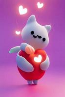 Lamps with glowing hearts, Background for valentine love with Character Cartoon photo
