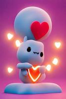 Lamps with glowing hearts, Background for valentine love with Character Cartoon photo