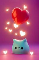 Lamps with glowing hearts, Background for valentine love with Character Cartoon photo