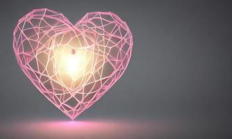Lamps with glowing hearts, Background for valentine love photo
