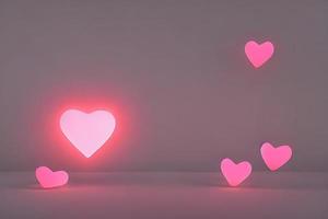 Lamps with glowing hearts, Background for valentine love photo