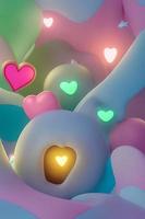 Lamps with glowing hearts, Background for valentine love with Character Cartoon photo