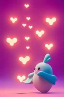 Lamps with glowing hearts, Background for valentine love with Character Cartoon photo