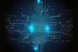 Abstract digital code technology neon background in cyberspace matrix. photo