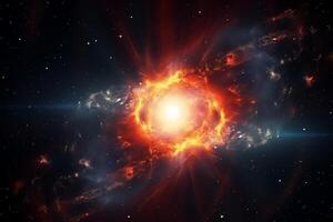 supernova nebulosa y estrellas en espacio ilustración. ai generado foto