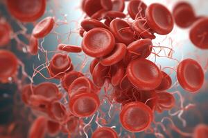 Platelets clotting blood. photo