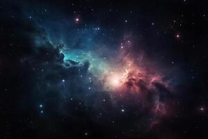 espacio nebulosa y galaxia. ai generado foto