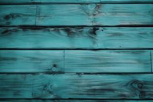 turquesa de madera tablón textura antecedentes. ai generado foto