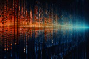 Abstract binary code pattern in blue and orange. photo