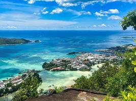 Panoramic view point of eden island, marine park island and industrial zone a photo