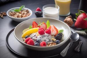 healthy breakfast foods. photo