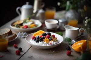 healthy breakfast foods. photo