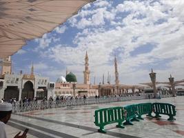 Medina, Saudi Arabia, April 2023 - Beautiful outside view of the Prophets mosque in Medina. photo