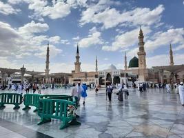 Medina, Saudi Arabia, April 2023 - Beautiful outside view of the Prophets mosque in Medina. photo