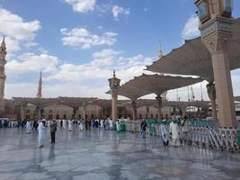 Medina, Saudi Arabia, April 2023 - Beautiful outside view of the Prophets mosque in Medina. photo
