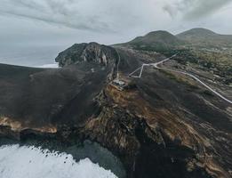 Drone view of Landscape at Capelinhos in Faial, the Azores photo