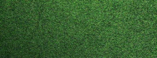 Top view Green grass texture background. Panoramic web banner or wallpaper with copy space. photo