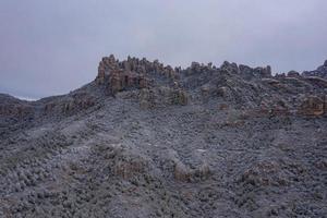 Montserrat mountain on a snowy winter day. photo