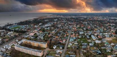 Aerial view of the Parnu city in Estonia. photo