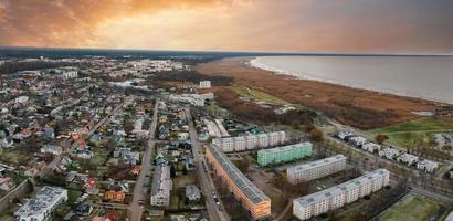 Aerial view of the Parnu city in Estonia. photo