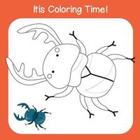 colorante animal hoja de cálculo página. educativo imprimible colorante hoja de cálculo. colorante actividad para niños. motoric habilidades educación. vector